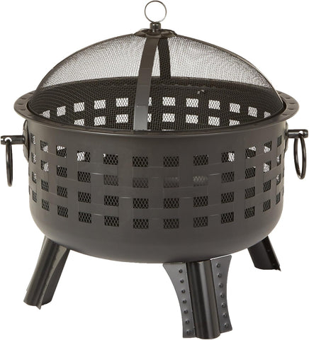 27 inch Steel Round Lattice Fire Pit, Easy to Assemble
