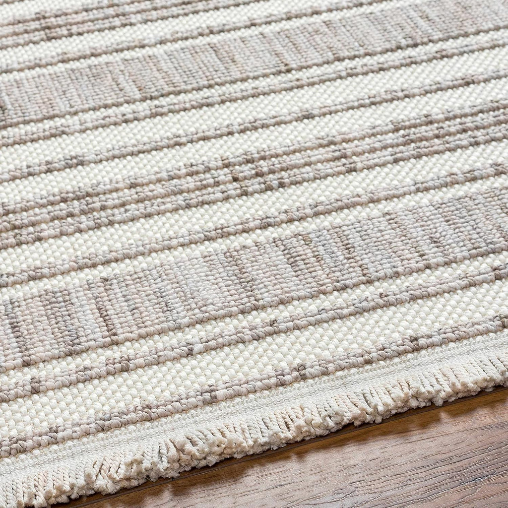 Avari Living Room, Bedroom Area Rug - Striped - Bohemian Transitional Modern Minimalist Farmhouse - Bone, Multi
