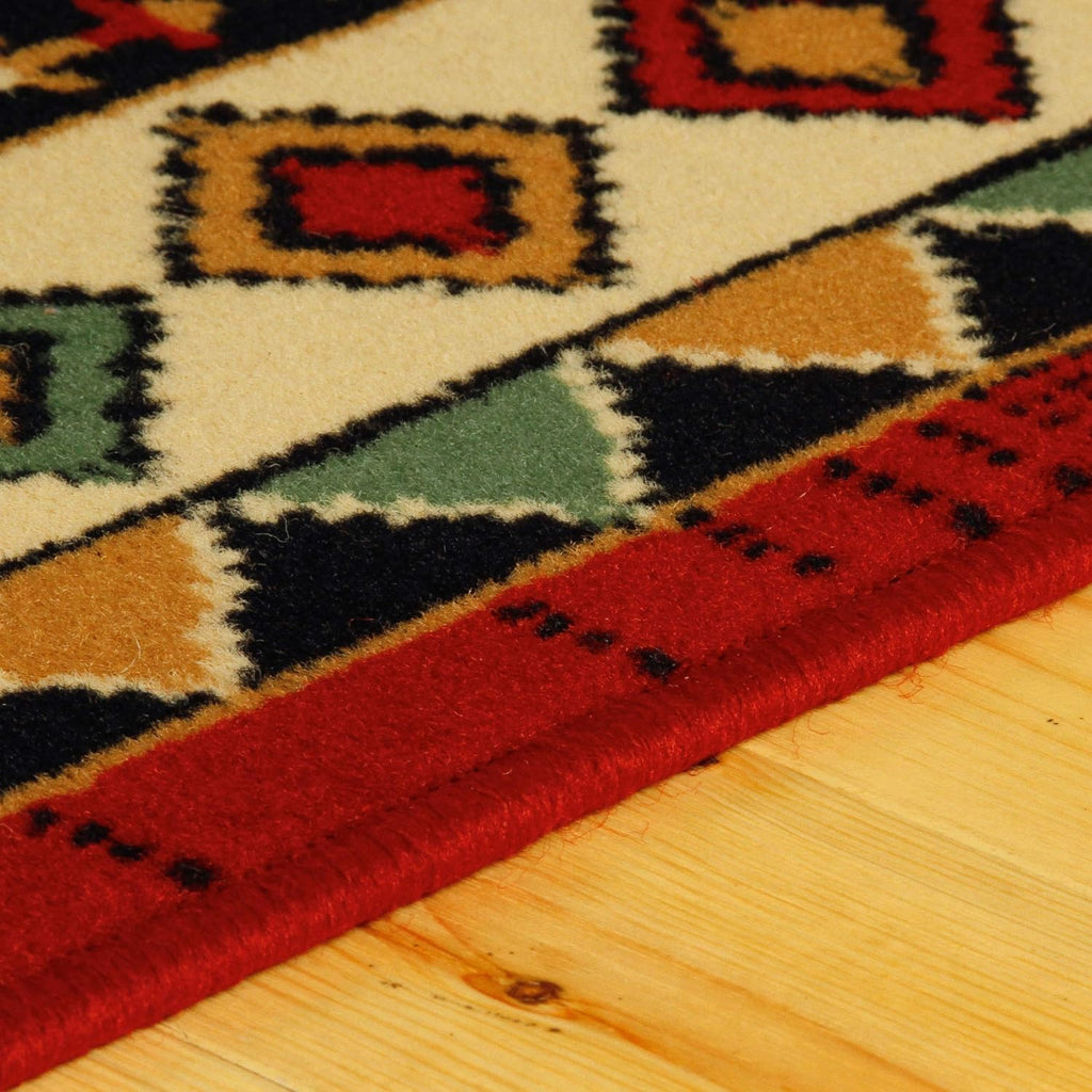 Aztec Collection 5' x 8' Area Rug, Attractive Rug with Jute Backing, Durable and Beautiful Woven Structure, Bright