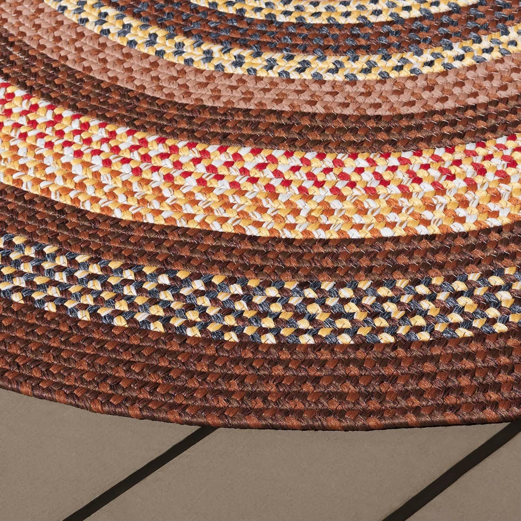 Braided Indoor/Outdoor Oval Rug 8x10, Large Brown BRD313T