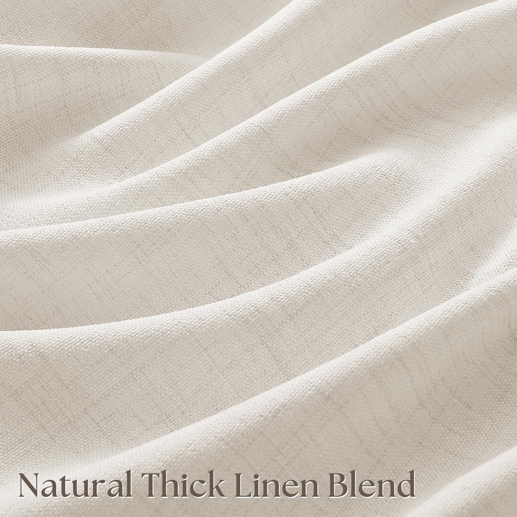 100 Inch Wide Curtains Extra Wide Pinch Pleated Linen Cream Drapes 100Wx90L
