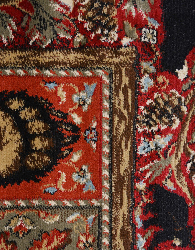 Rustic Lodge Persian Black Area Rug, 2' 7