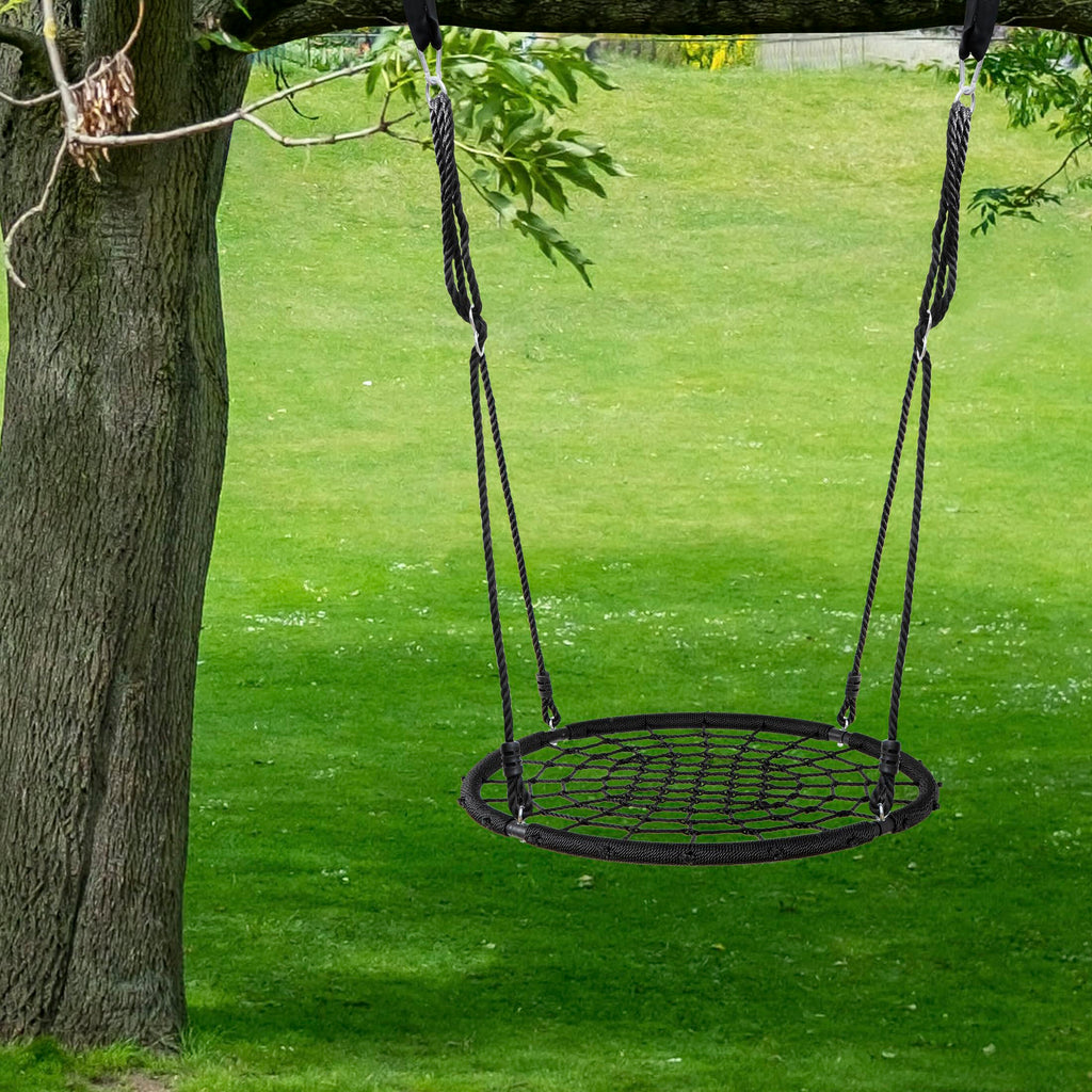 40 Inch Tree Swing, Spider Web Round Swing Net for Kids, 660lbs Weight Capacity, Swing Seat for Backyard, Playground