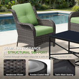 Joyside Patio Chairs Set of 2, Wicker Patio Furniture with High Back, Deep Seating, Wide Armrest, Thickened Cushions
