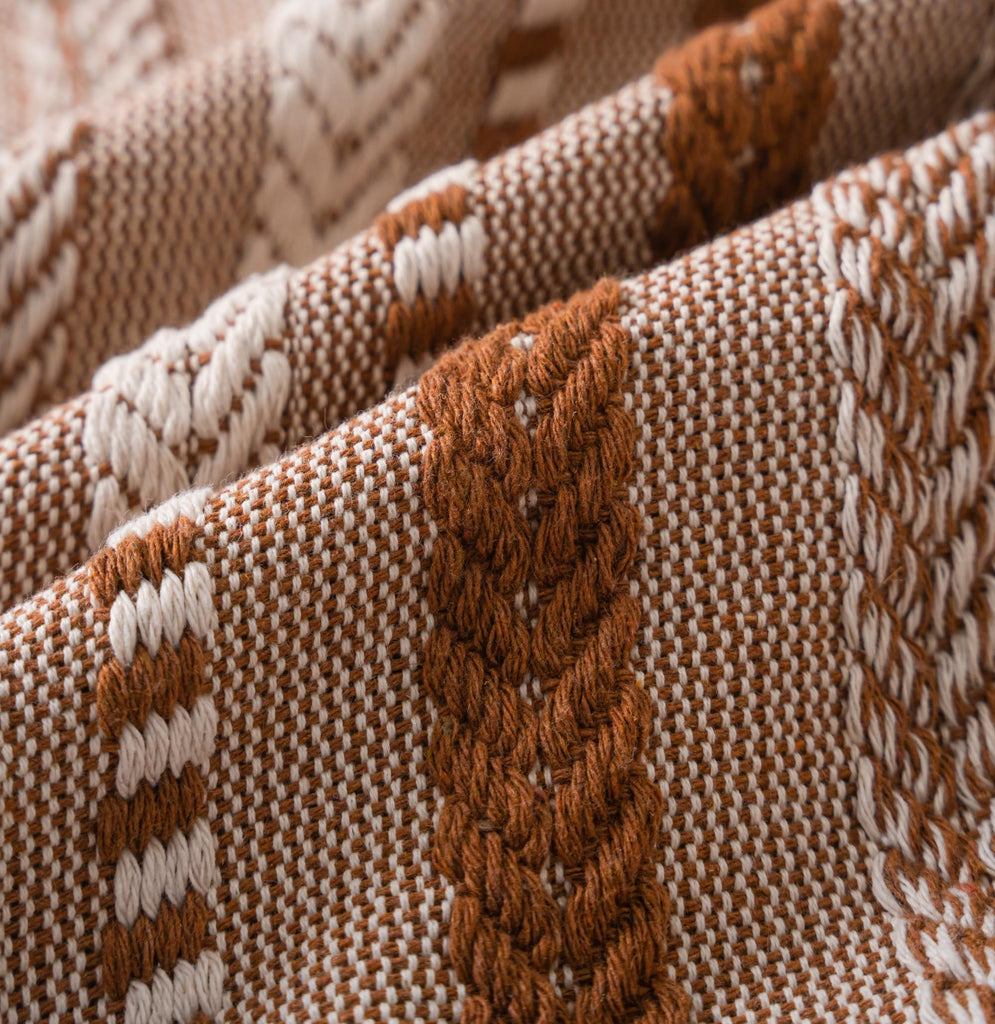 Boho Lumbar Pillow Covers 14x36 Long, Farmhouse Decorative Couch Pillow Cases, Brown Accent Pillows of Bed, Sofa