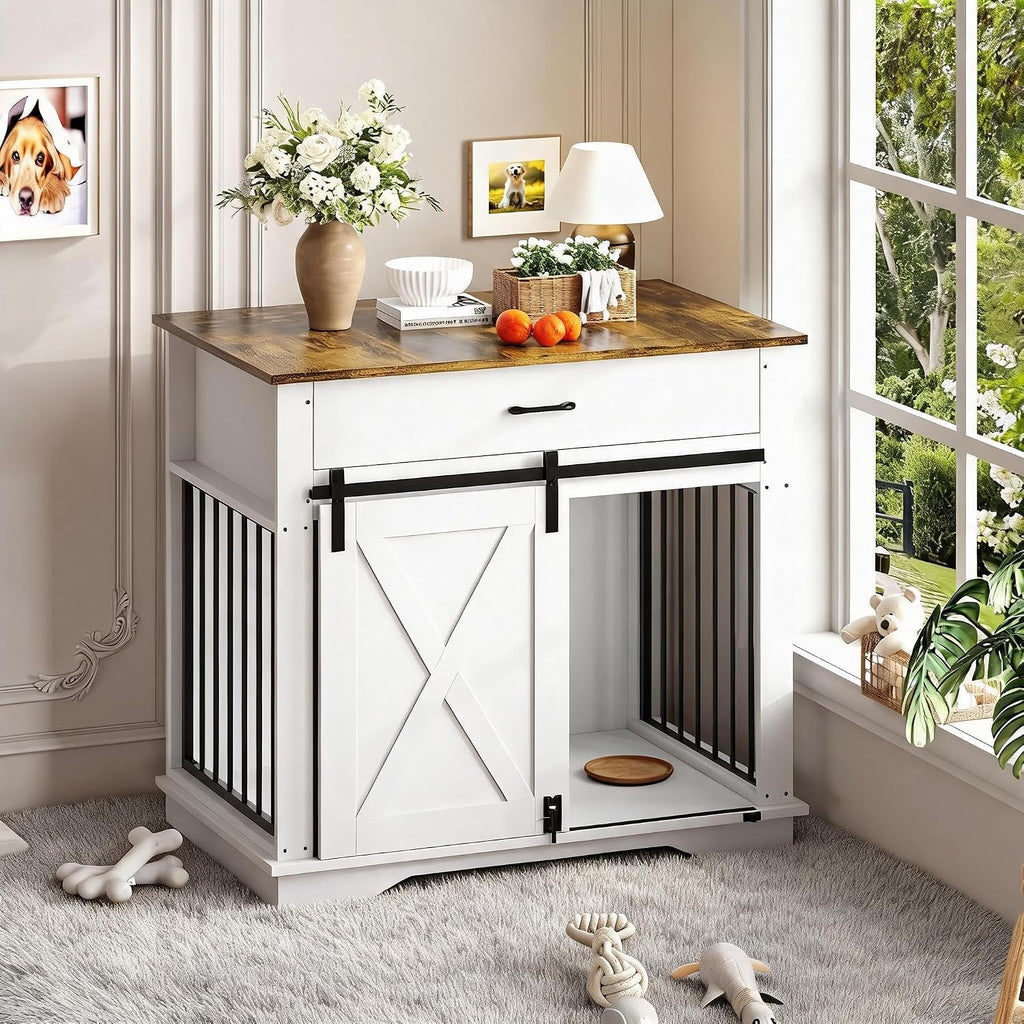 Dog Crate Furniture with Storage Table