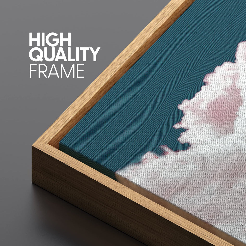 Framed Canvas Print Wall Art Set Pink Cotton Candy Cloud Sky Landscape Nature Wilderness Photography Modern Art Chic