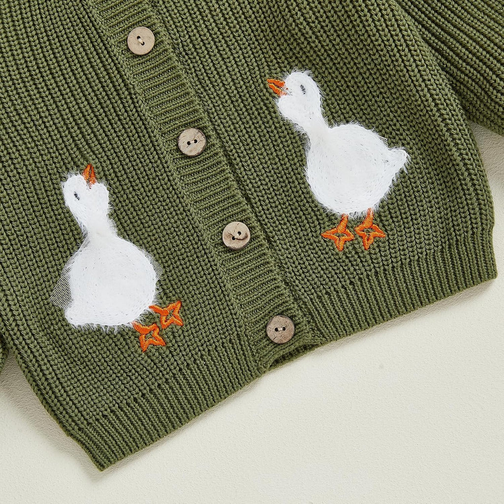 Toddler Baby Boy Girl Button Down Sweater Animal Cardigan