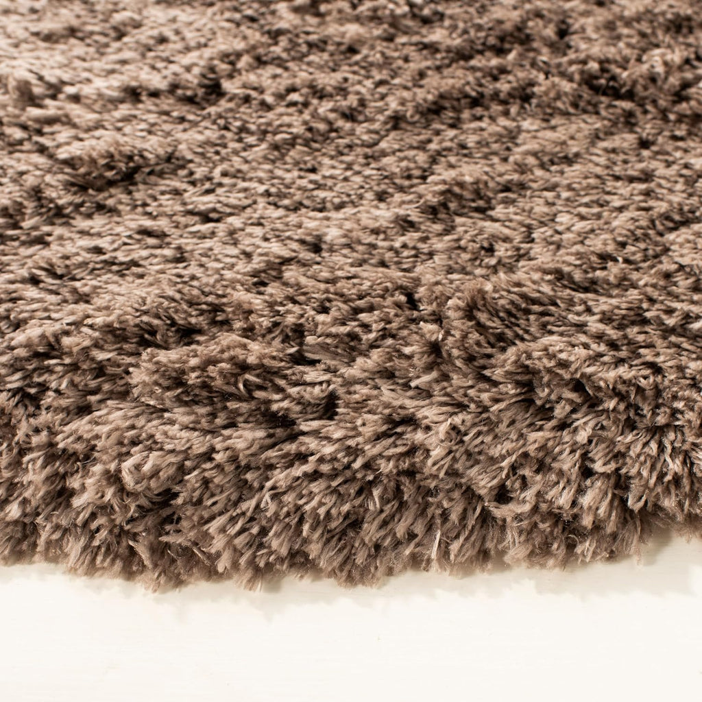 Polar Shag Collection Area Rug - 3' Square, Mushroom, Solid Glam Design, Non-Shedding & Easy Care, 3-inch Thick Ideal