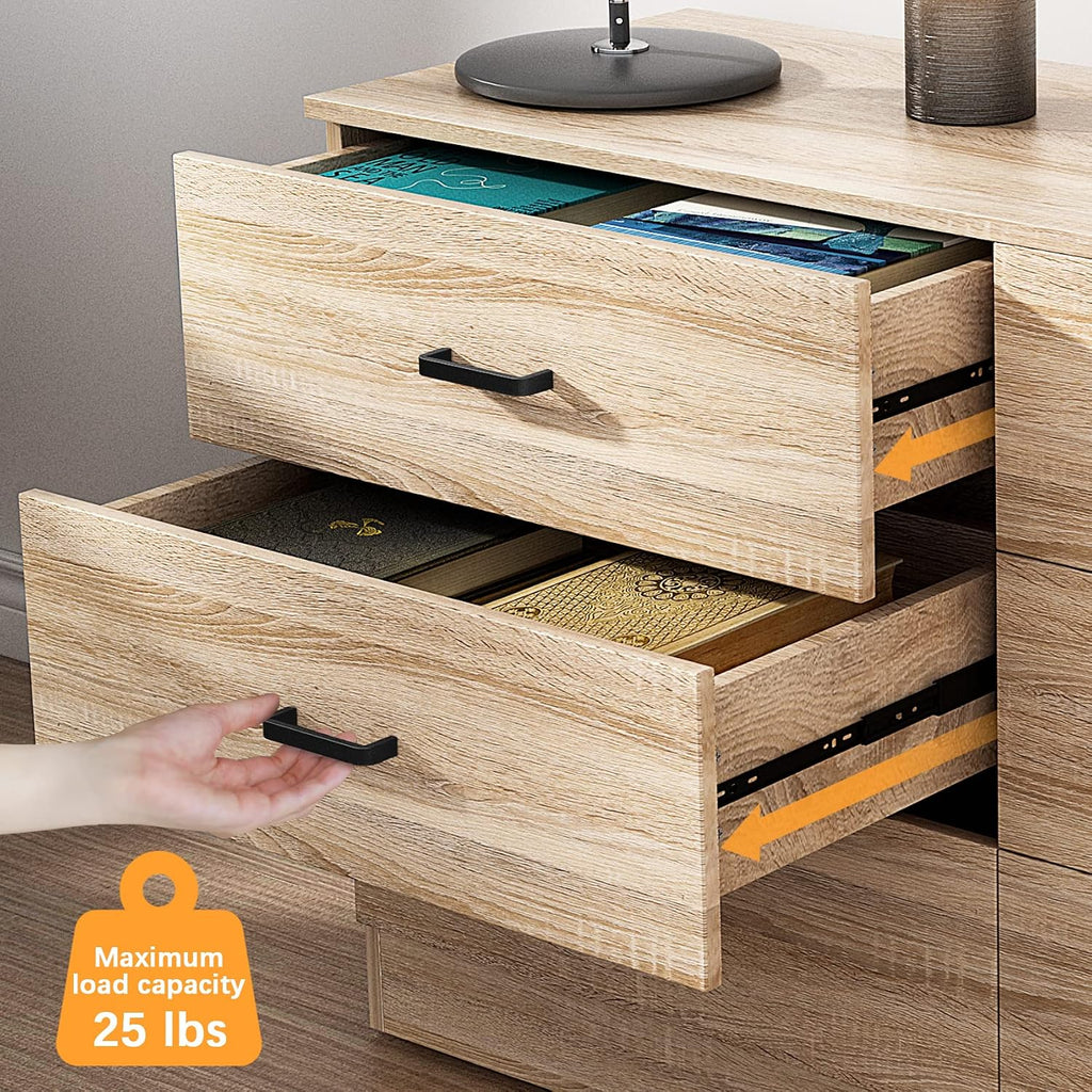 Dresser , 6 Drawer Double Dresser, Modern Chest of Drawers with Deep Drawers, TV Stand Large Storage Organizer