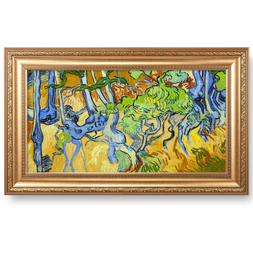 Tree Roots by Vincent van Gogh, Wide Gold Embossed Framed Art