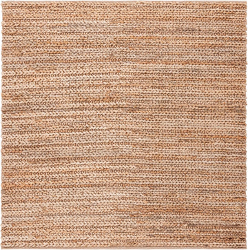 Natural Fiber Collection Area Rug - 6' Square, Natural, Handmade Braided Jute Design, Ideal for The Living Room
