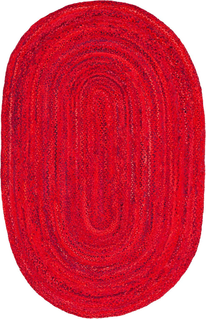 Braided Cotton Oval Rug, Farmhouse Red BRD452Q