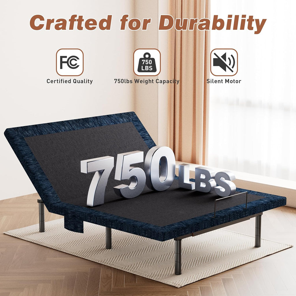 Patented King Adjustable Bed Frame Wireless Remote