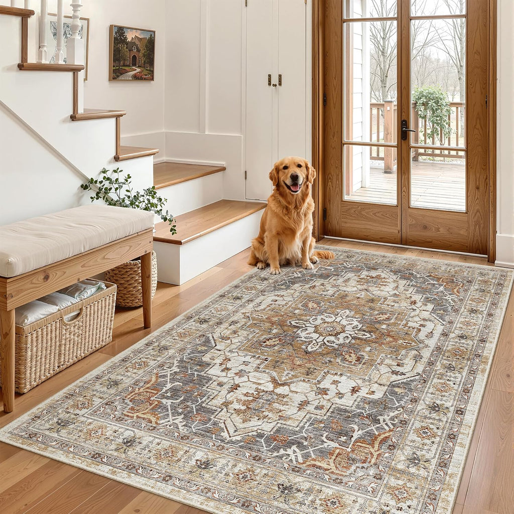 Area Rug 3x5, Washable Vintage Entryway Rugs