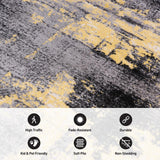 Rugshop Modern Abstract Design Non Shedding Soft Ideal for Living Room,Bedroom,Kitchen Area Rug 5' x 7' Yellow