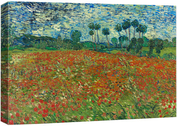 Poppy Field by Vincent Van Gogh Canvas Print Wall Art Famous Painting Reproduction - 24" x 36"