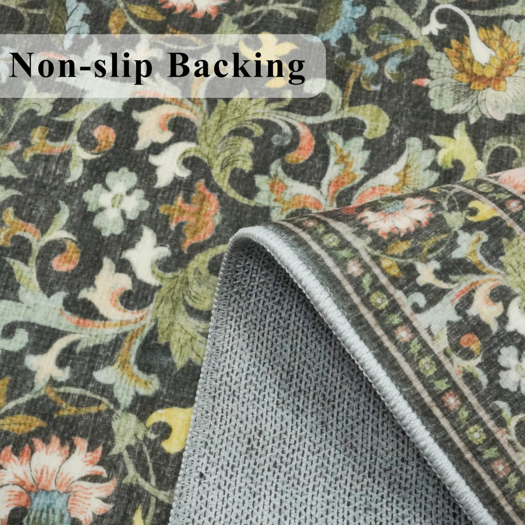 Washable 2x8 Hallway Runner Rug: Vintage Water-Resistant Kitchen Entryway Rug Ultra Soft Living Room Bedroom Carpet