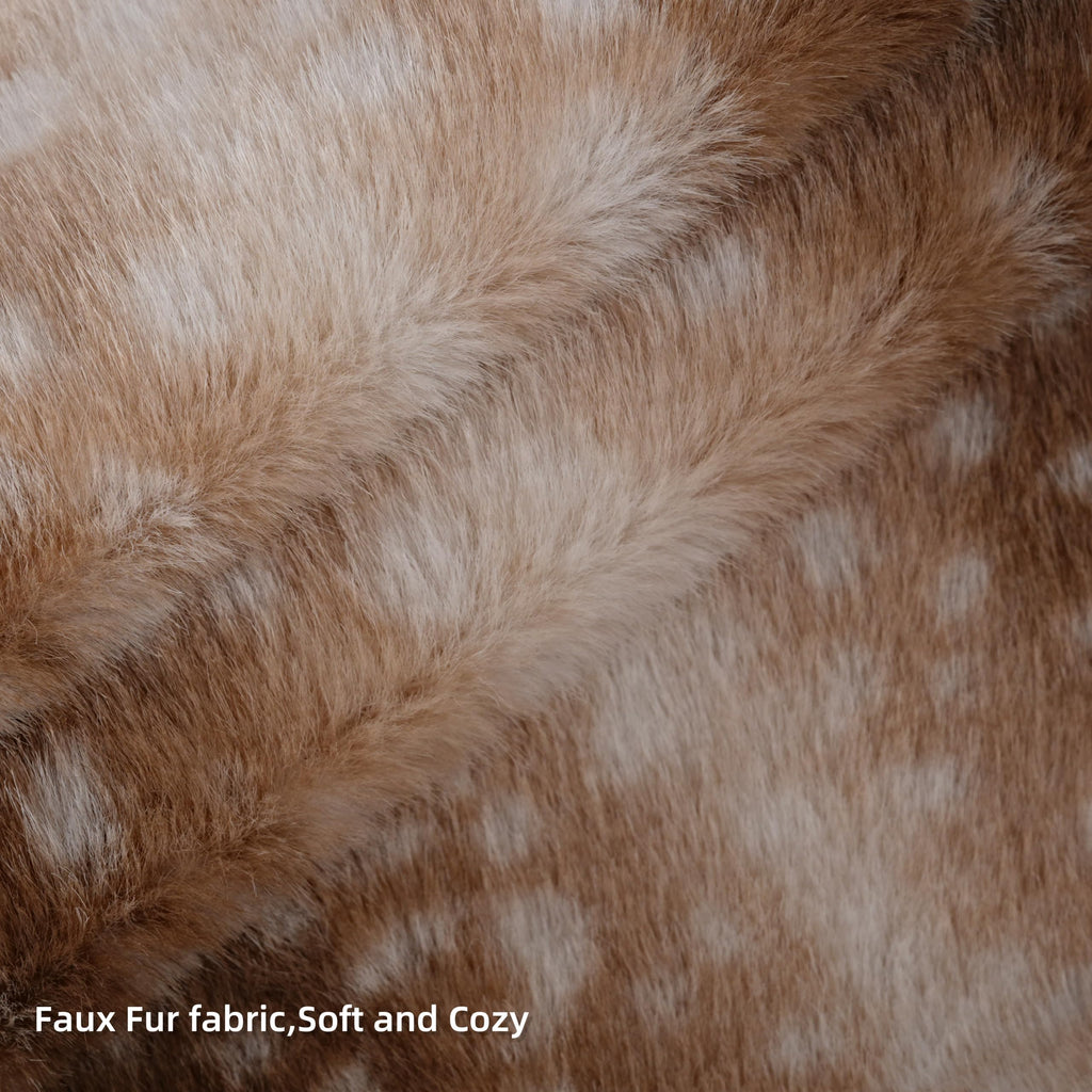 Faux Fur Deer Print Pillow Covers 20x20
