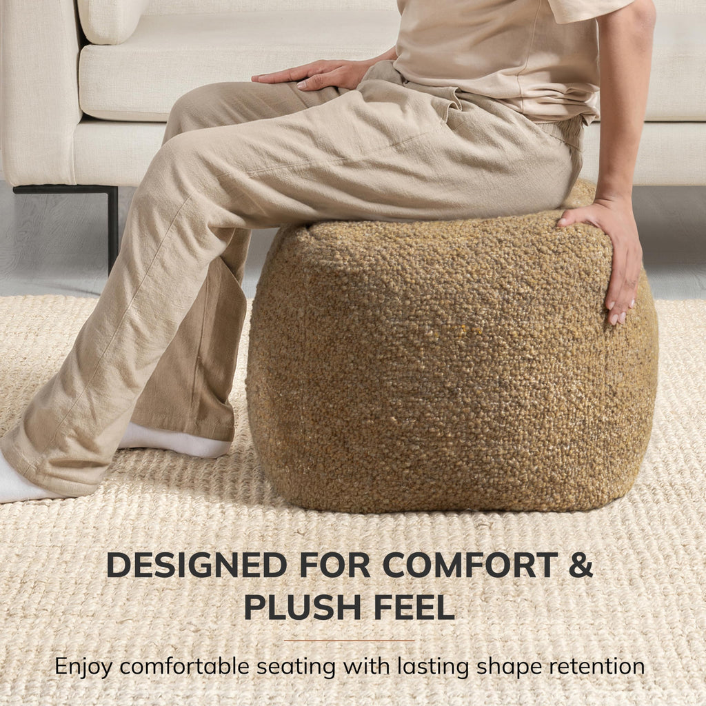 16" H x 16" W Handmade Pouf Ottoman & Couch