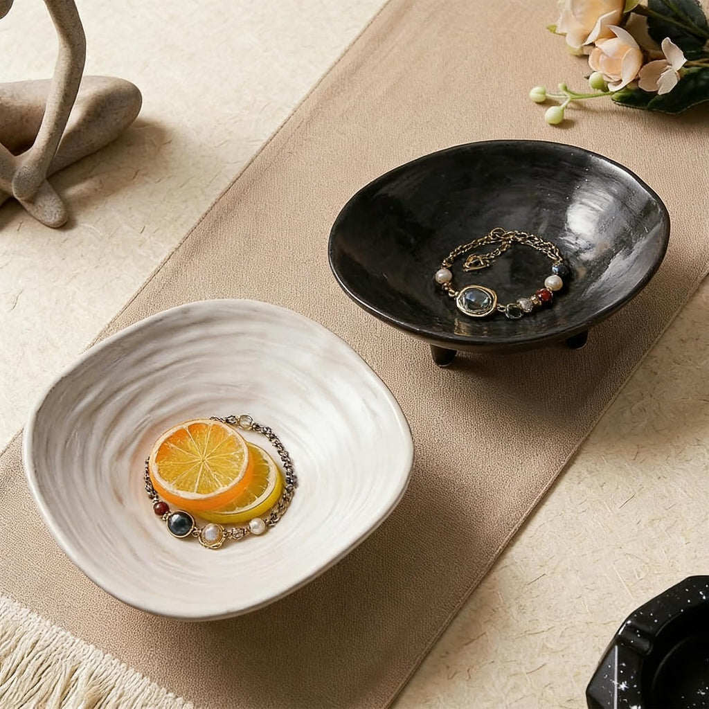 Small Decorative Bowl, 6" Ceramic Key Bowl for Entryway Table, Multi-Purpose Decorative Bowls for Candy, Jewelry