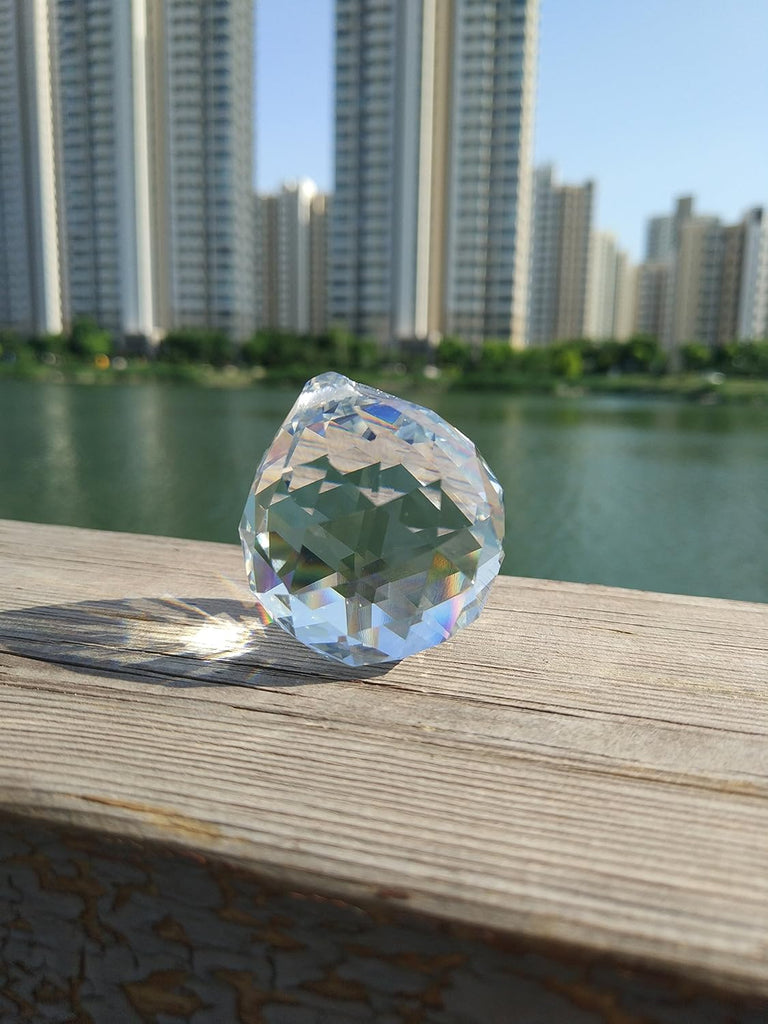 40mm Hanging Crystal Ball Prism Feng Shui Crystal for Positive Energy, Rainbow Maker, 2-Pack (40mm)