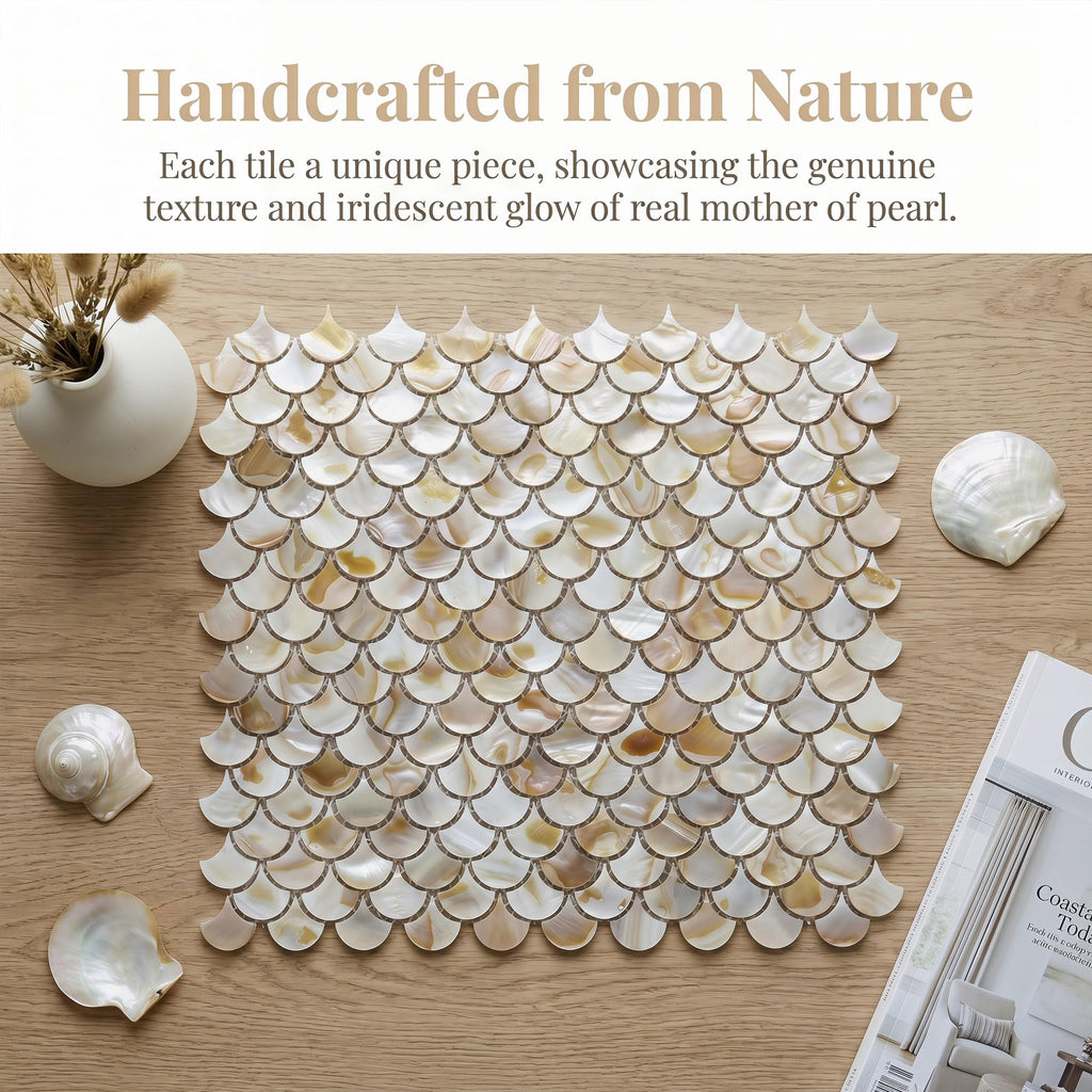 Fish Scale Mother of Pearl Backsplash Tile 12x12 Inch 10 Sheets