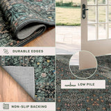 Vintage Washable 2x10 Runner Rug Non Slip for Hallway, Kitchen, Entryway, 10ft Stain Resistant Extra