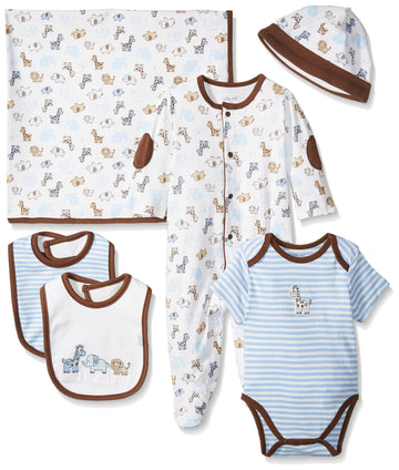Me Baby Boys' Newborn Essentials Cute Safari Gift Set, Blue/Multi, 9 Months