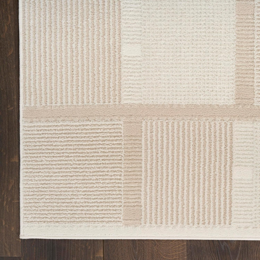 Home Nordic Ivory Taupe Area Rug - Easy Clean, Non Shedding, Bed Room, Living Room, Dining Room, Kitchen (5'