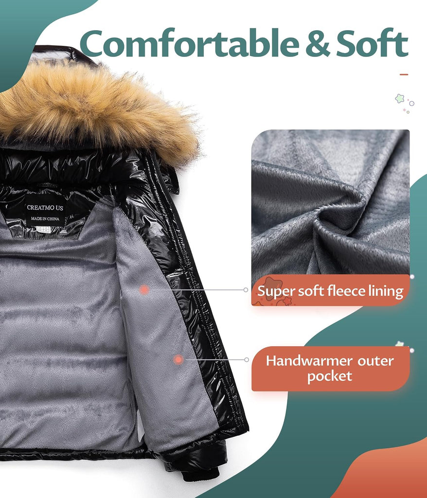 Boy's Water Resistant Winter Coats Warm Fleece Lined Outwear Windbreaker Ski Jacket