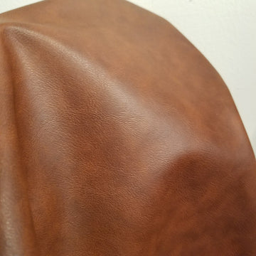 TM | Cognac Rustic Brown Two Tone Soft Faux Vegan Leather Sheet Fabric PU (Peta Approved Vegan) | 1 Yard (36 inch x