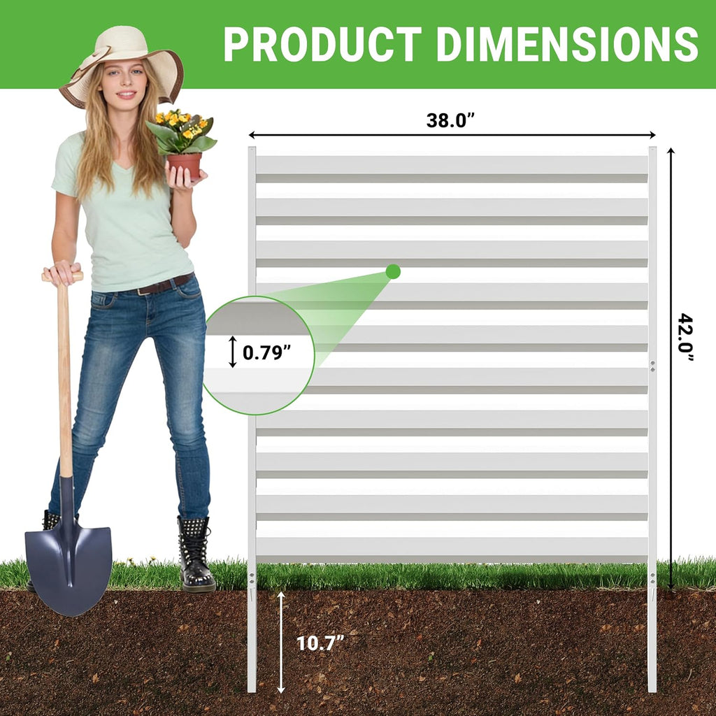 42" H x 38" W Metal Privacy Fence Panels for Outside, Air Conditioner Fence, Decorative Fence Panels for Privacy