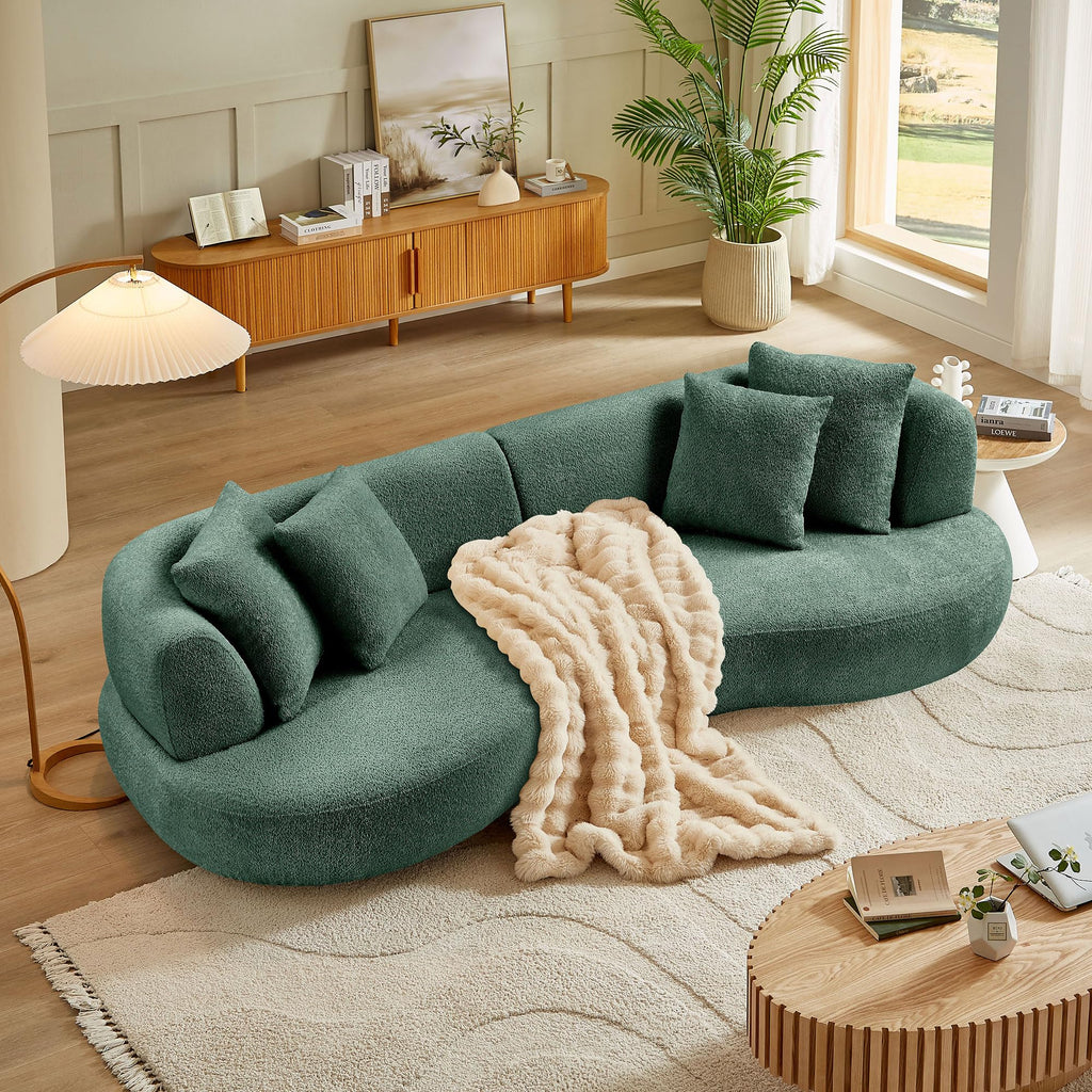 102.36" Curved Sectional Sofa Modern Couch, CircleCouch LuxurySofa Upholstery BoucleSofa Couchwith 4 Pillows