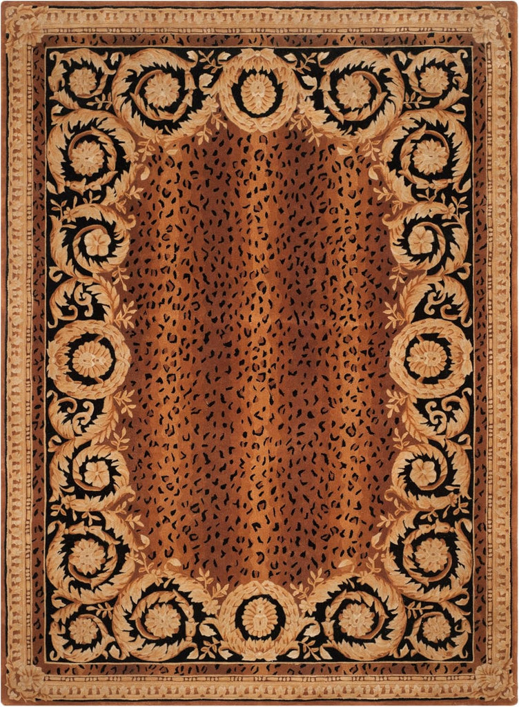 Naples Area Rug - 10' x 14', Black & Gold, Handmade Traditional Wool