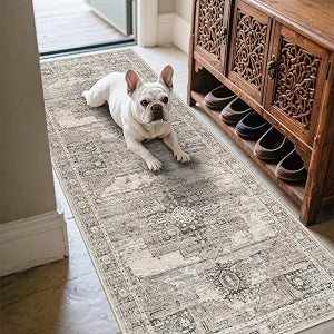 Washable 2x6 Runner Rugs - Large Boho Rug Vintage Tribal Rugs Kitchen Bathroom Non Slip Backing Home Decor Floor