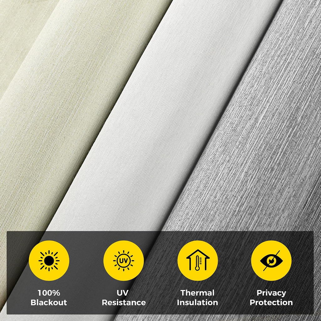 No Tools No Drill Cordless Blackout Roller Shades for Indoor Windows, Easy to Install, Darkens Rooms, Blocks Heat