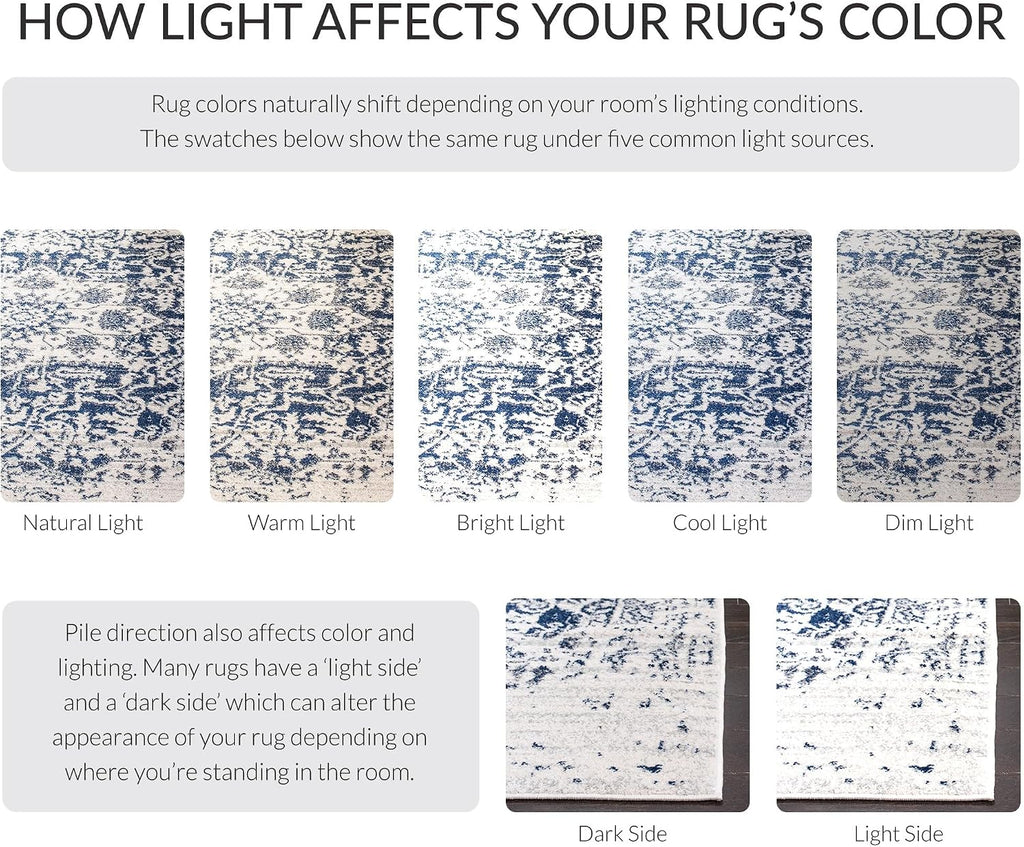 Madison Square Rug 4', Cream & Navy MAD603D