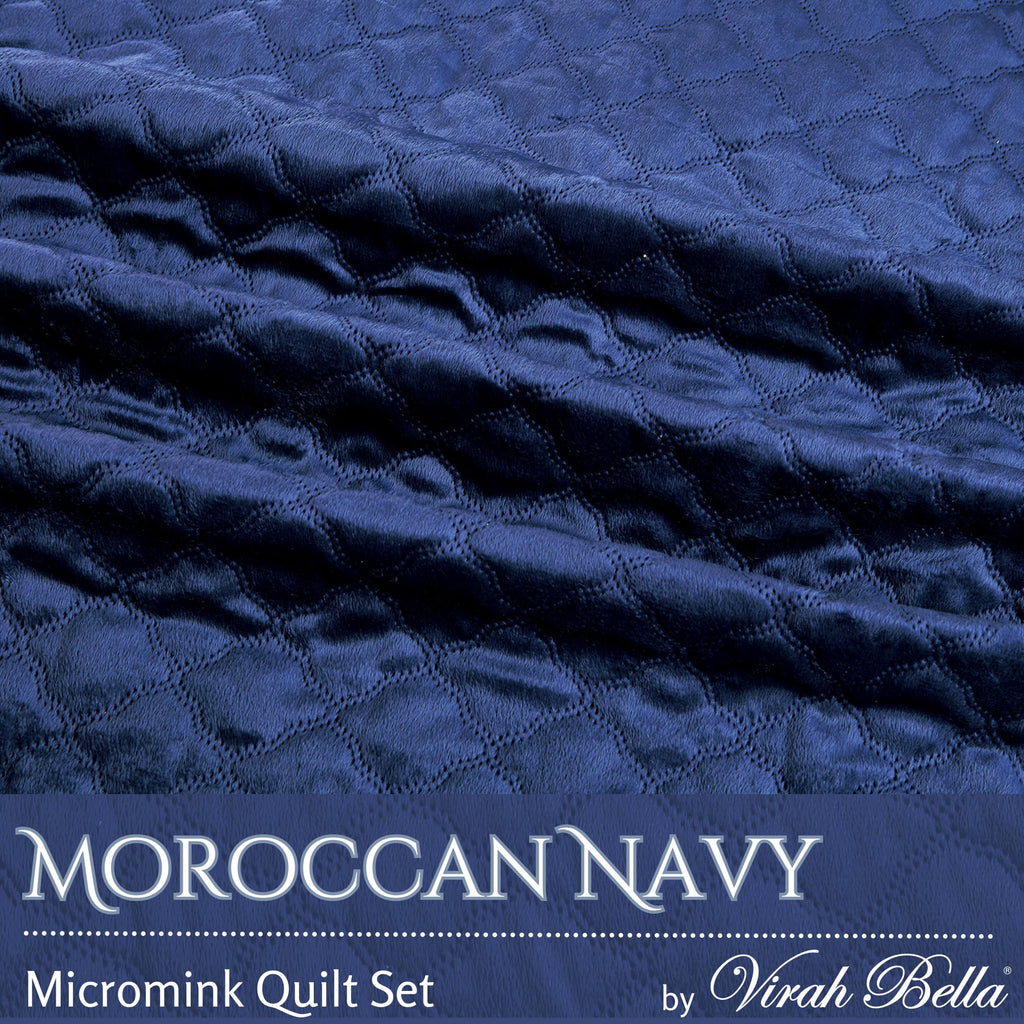 Micromink Quilt Set - Premium Micromink King -Size Quilted Blanket Comforter Bedding Set - Includes 2 Pillow Shams