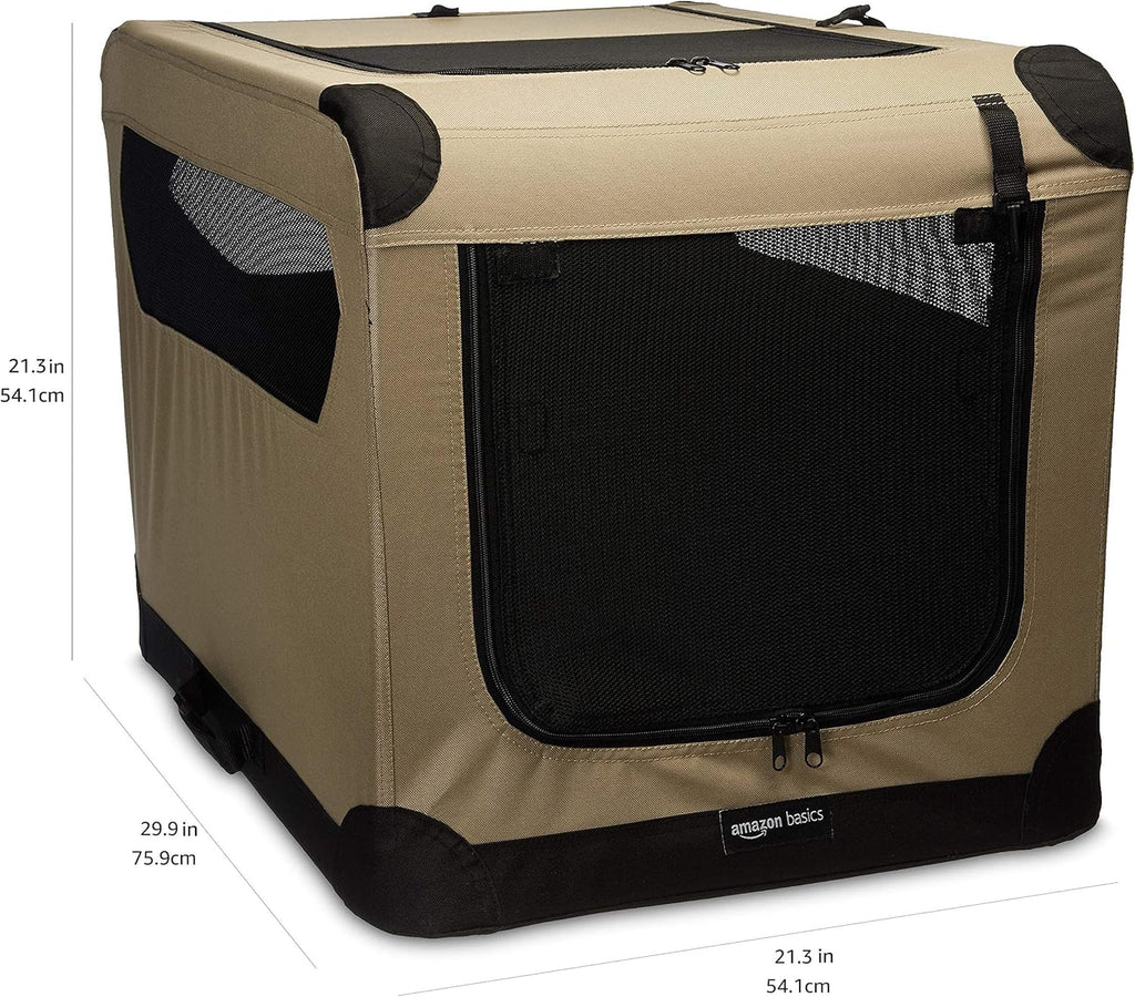 Portable Folding Soft Dog Crate, Double Door, Collapsible Travel Kennel, Easy to Assemble, Medium