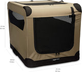 Portable Folding Soft Dog Crate, Double Door, Collapsible Travel Kennel, Easy to Assemble, Medium