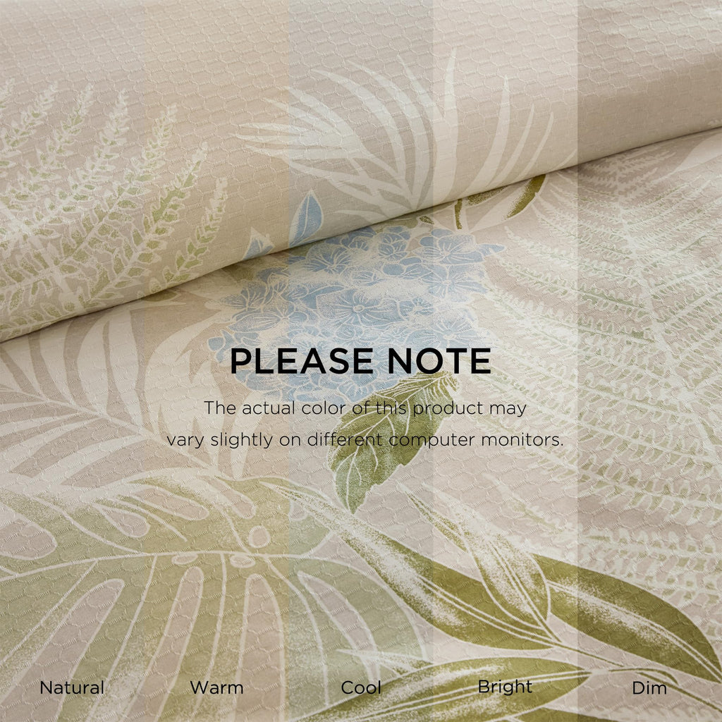 Comforter Set, Tropical Palm Print, Soft Cotton Oversized Comforter for a -Size Bed, Coastal