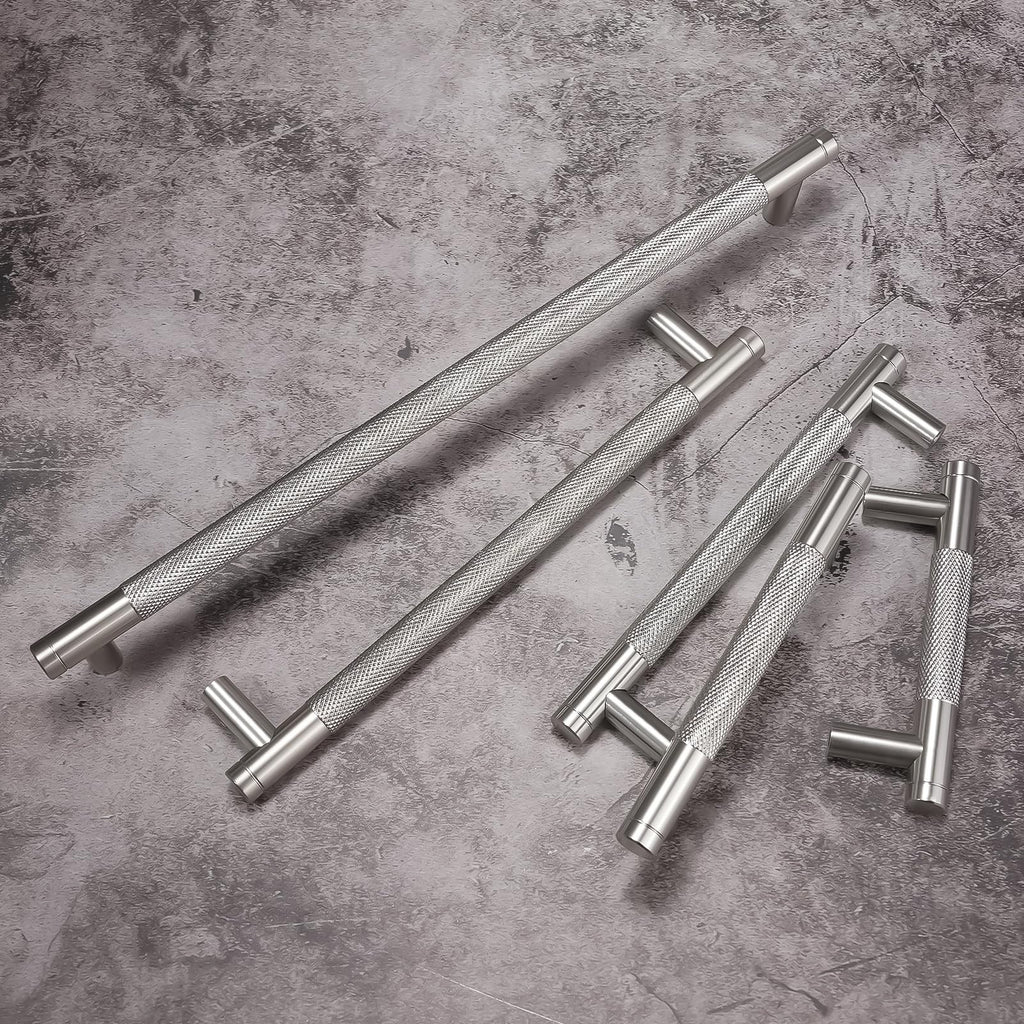 10 Pack 5Inch Brushed Satin Nickel Kitchen Cabinet Handles Knurled Cabinet Pulls Drawer Pulls Kitchen Hardware