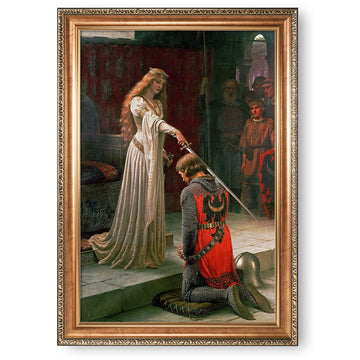The Accolade (1901) by Edmund Leighton, Gold Embossed Framed Art