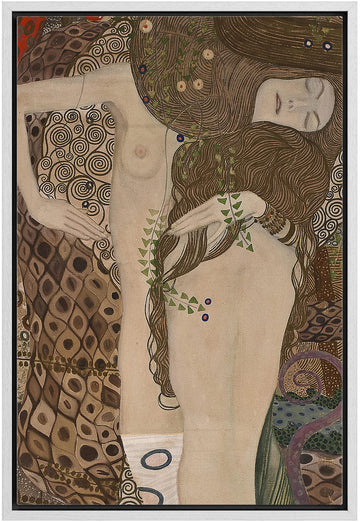 Framed Canvas Print Wall Art Beethoven Frieze, 1902 Gustav Klimt Classic Illustrations Fine Art Decorative Vintage