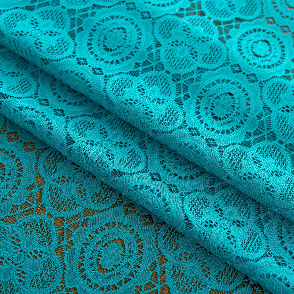Boho Lace Curtains 84 inch Length, Teal Sheer Window Panels