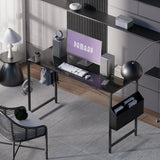 47 Inch Computer Desk for Small Spaces with Storage Bag, Home Office Work Desk with Headphone Hook