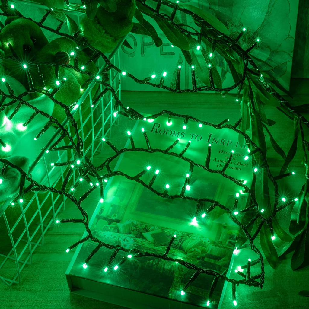 82FT 1000 LED Christmas Cluster Light 8 Modes String Lights Green