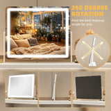 Large Vanity Mirror with Lights 34'' x 25.6'' - Touch Screen Hollywood Makeup Mirror, 3 Color Modes + Dimmable LED