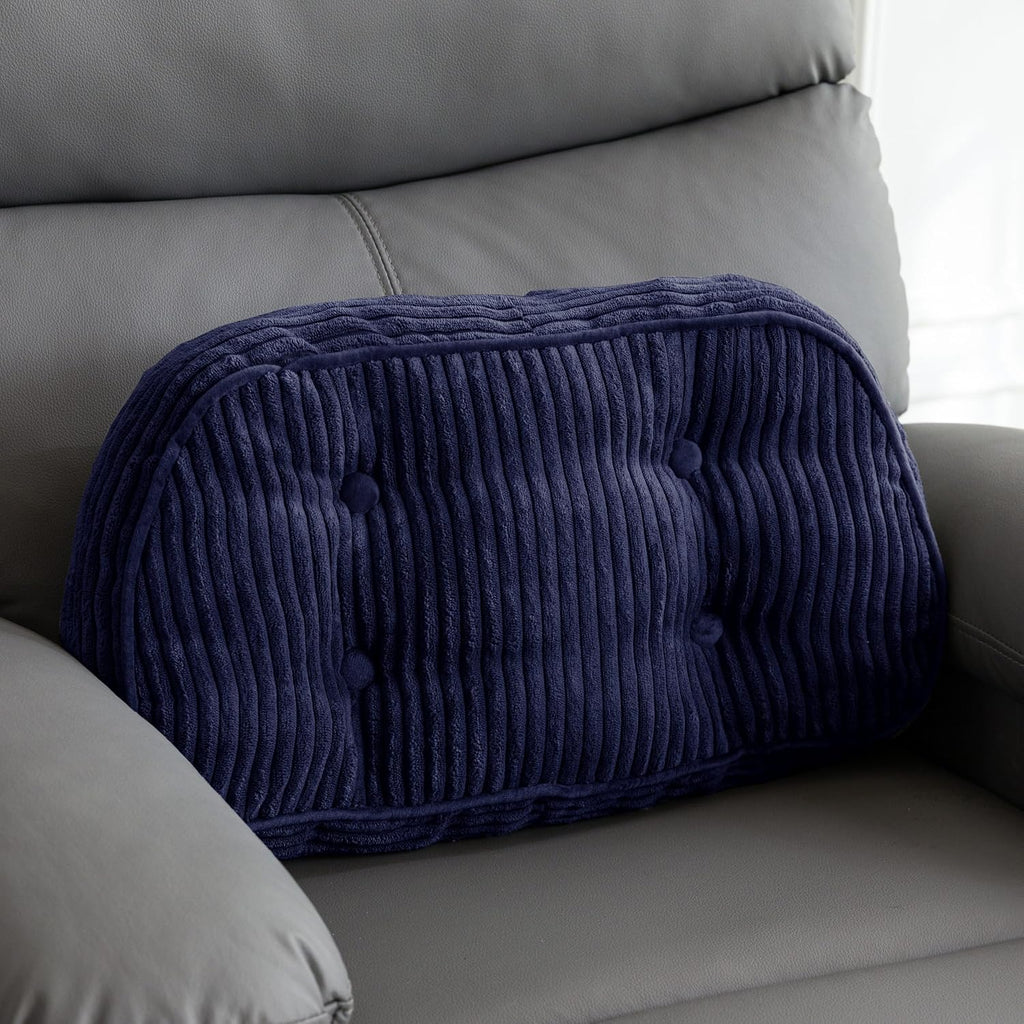 Lumbar Support Pillow for Recliner Chair/Accent Chair/Couch/Office Chair, Tufted Corduroy Back Support Cushion for